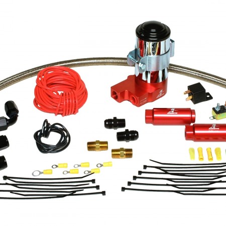 Aeromotive Fuel System SS Series Pump Kit (11203 pump, hose, hose ends, fittings, filters;wiring kit)