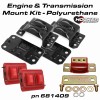 GM LS/LT Swap Polyurethane Engine and Transmission Mount Kit, with Clamshells - Red