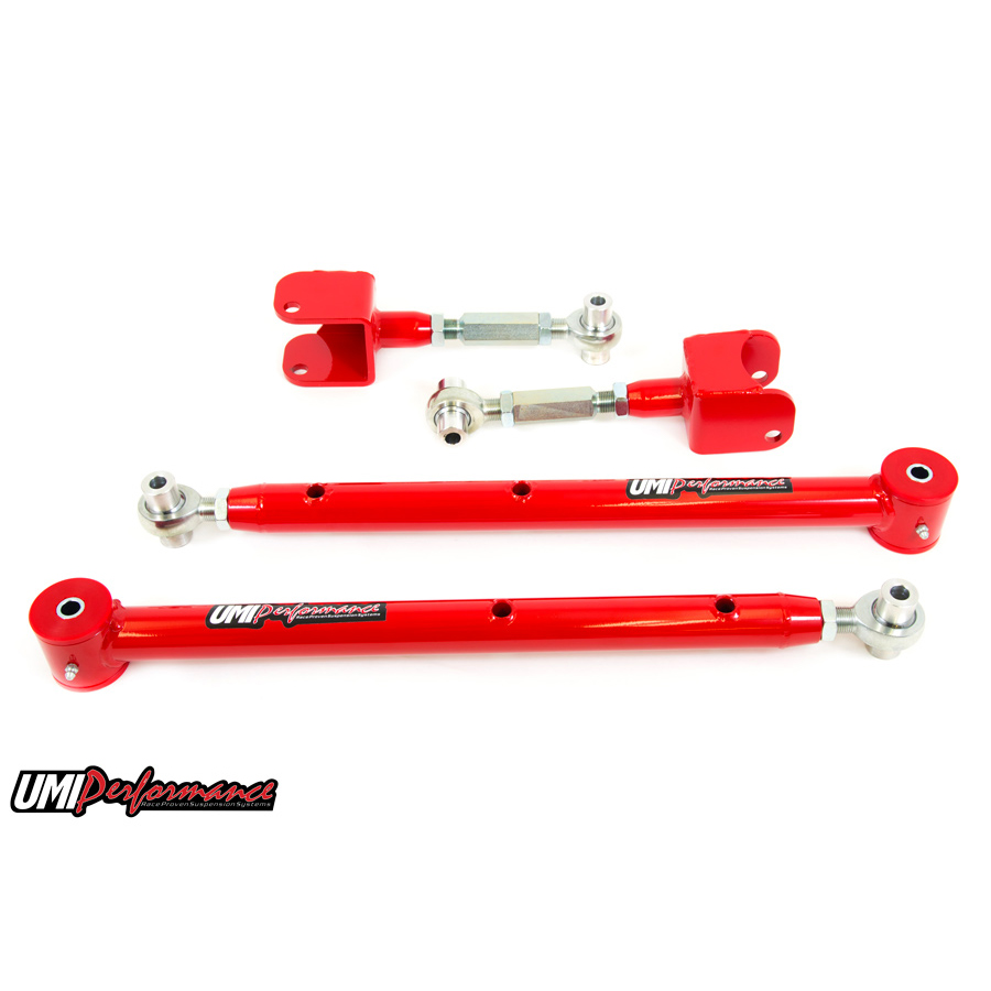 UMI Performance G-Body Adjustable Upper & Lower Control Arm Kit -Red