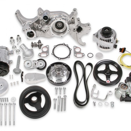 Holley LS Engine Mid-Mount Complete Accessory System Polished