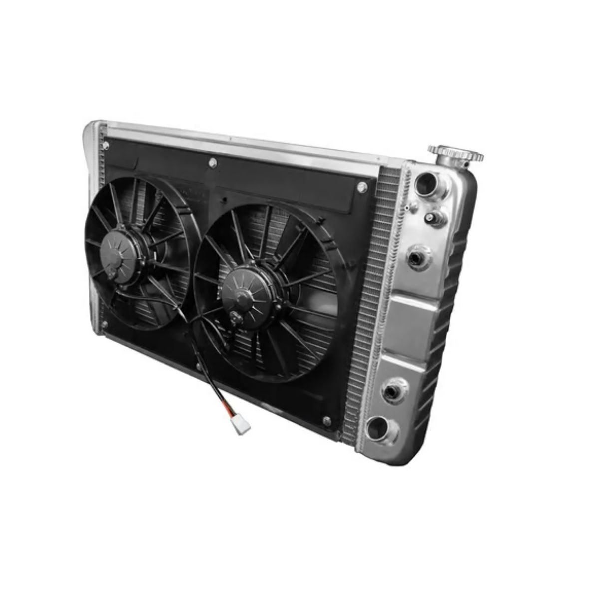 DeWitts LSX Conversion Radiator for 1968-72 Chevelle w/ 2 fans and Transcooler