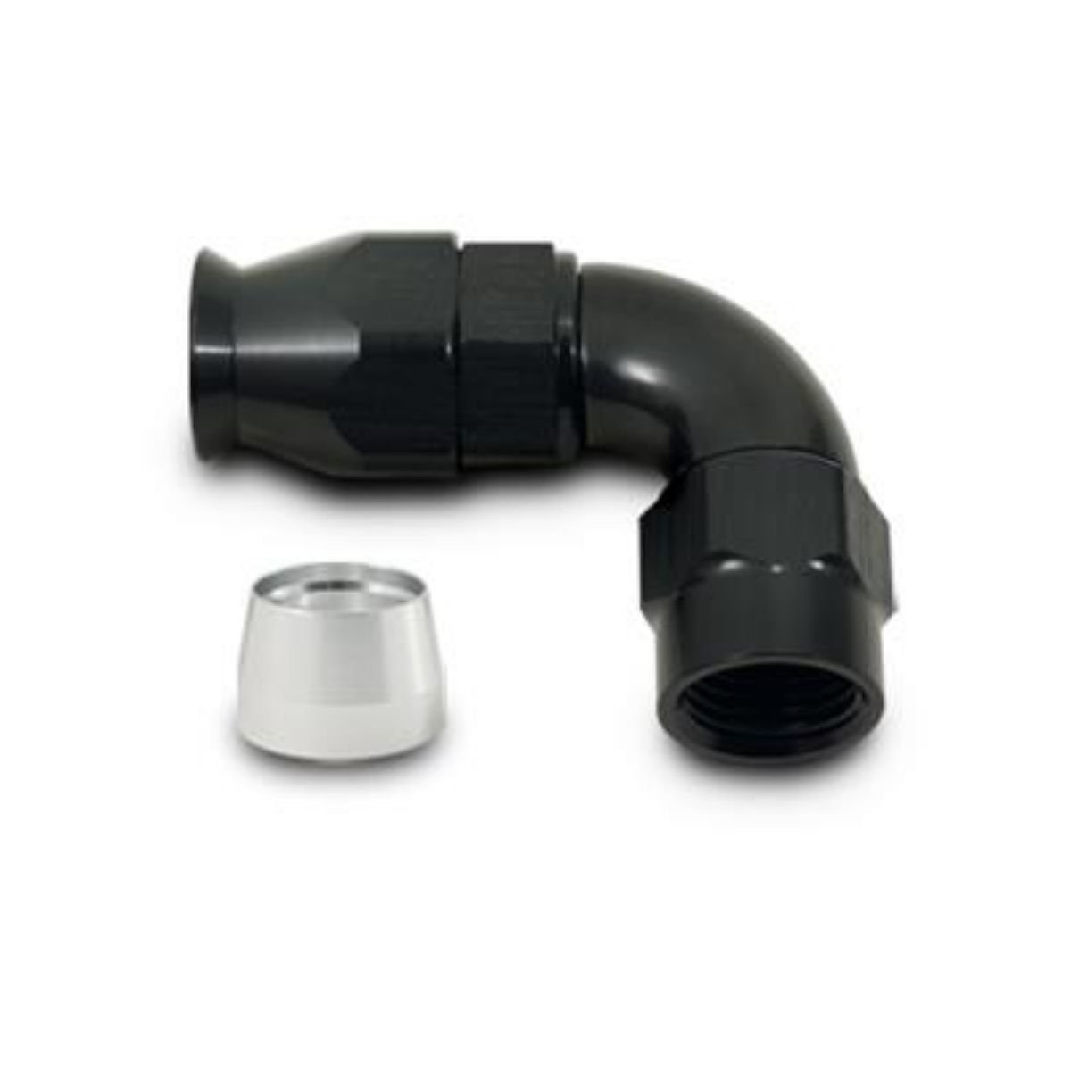 Vibrant Performance High-Flow PTFE Hose End Fittings -6 AN Female Aluminum, Black